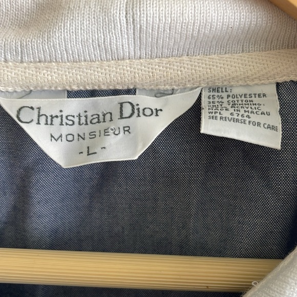 Christian Dior Vintage  Men’s large Slate blue white Polo - Picture 3 of 5